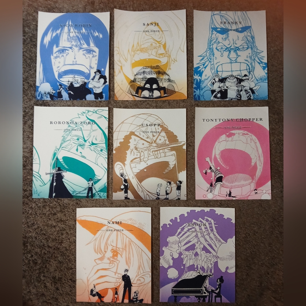 8 Canvas 8x10 Prints One-Piece Manga Anime Bright Color Character Art Decor Lot